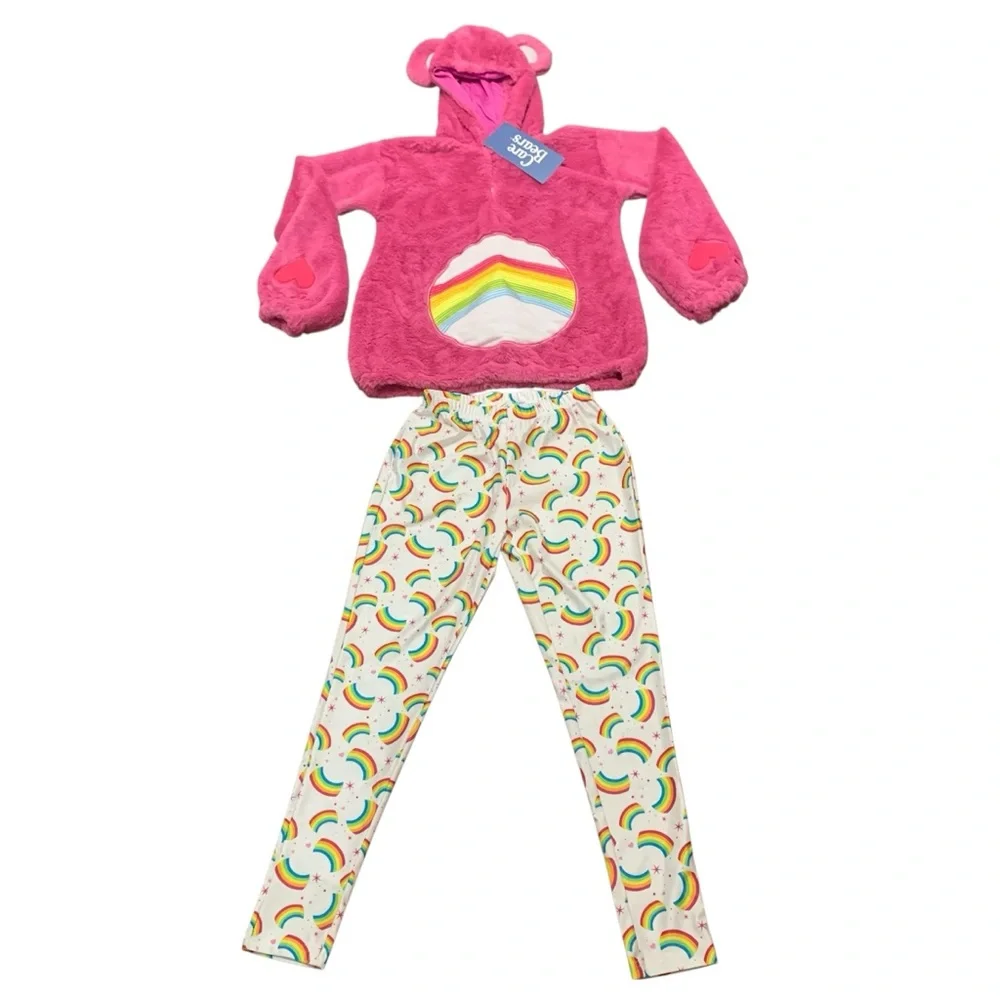 Care Bears Deluxe Cheer Pink Bear Tween Hoodie With Leggings Girls Size M